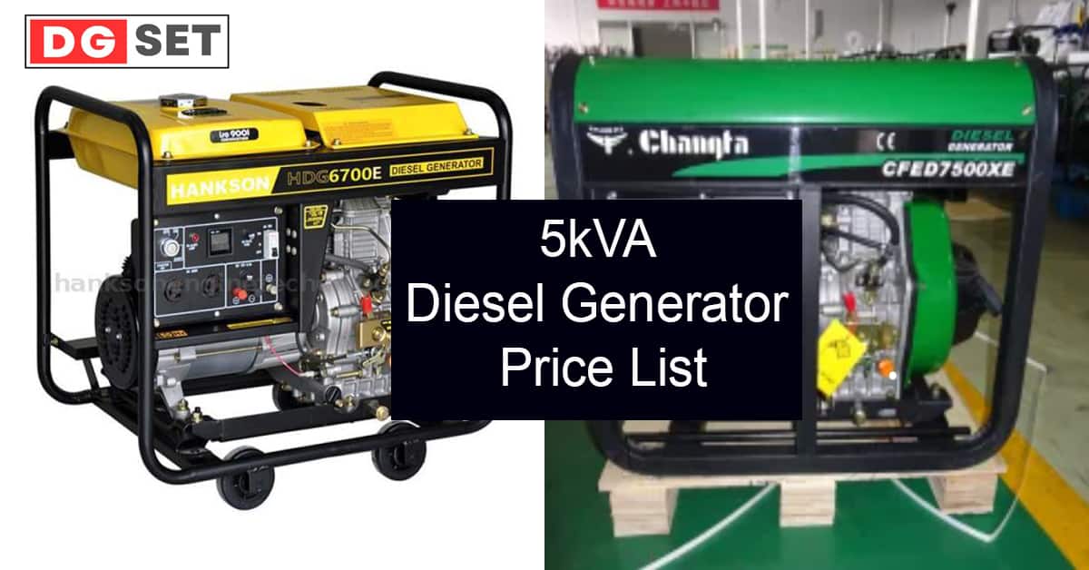 Top 50+ 5kVA Diesel Generator Price List in India with Features