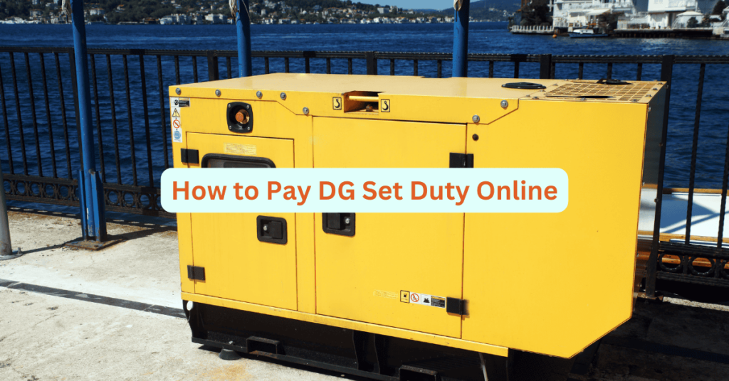 how to pay dg set duty online