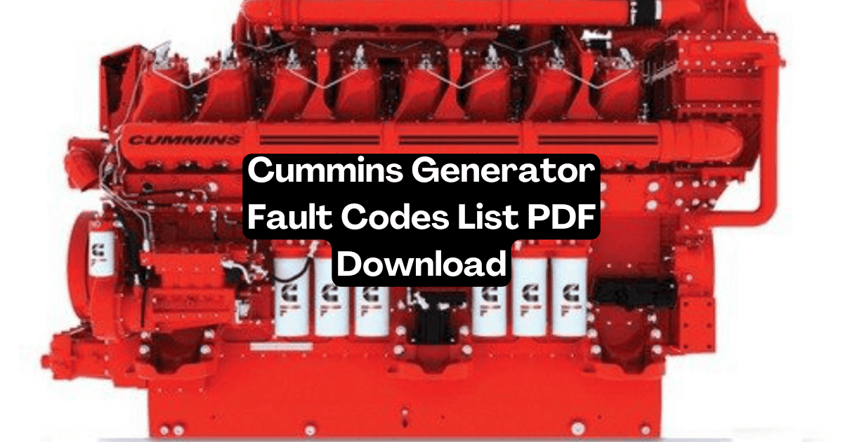 Cummins Generator Fault Codes List 781, 2972, 1845, 1448, 1312, 1464