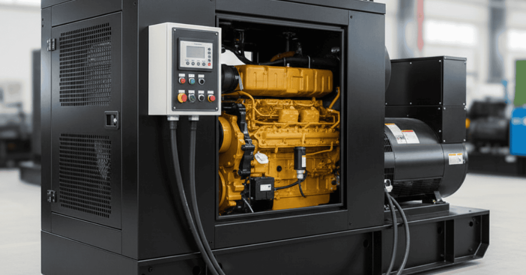 Cummins 500 kVA diesel generator engine with control panel and alternator