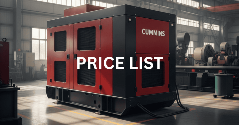 Cummins generator price list in India showing industrial diesel DG set