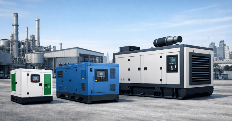 Diesel generator set manufacturers in India – small, medium and large silent DG sets installed in industrial environment