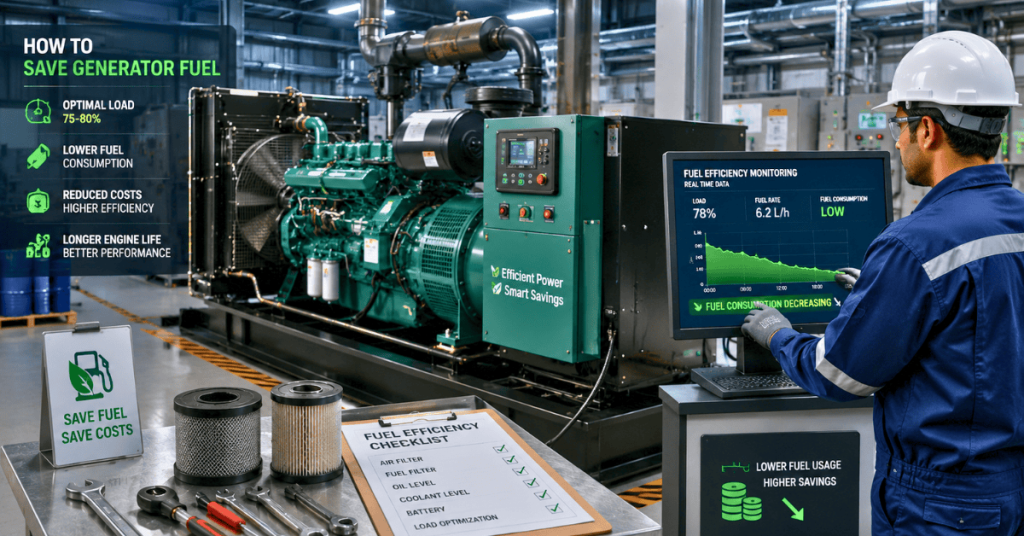 How to save generator fuel using fuel efficiency monitoring and proper diesel generator maintenance