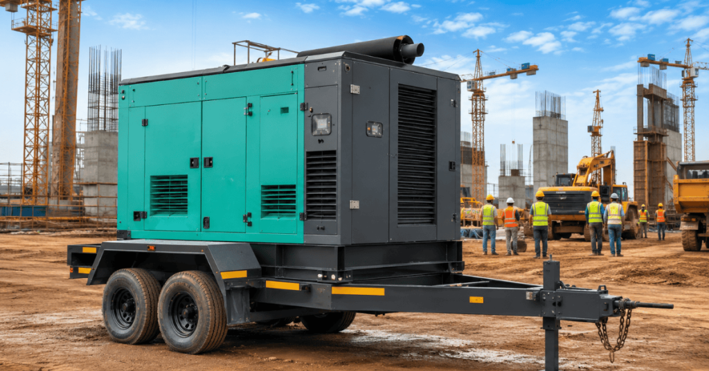 400 kVA trolley mounted diesel generator powering an industrial project