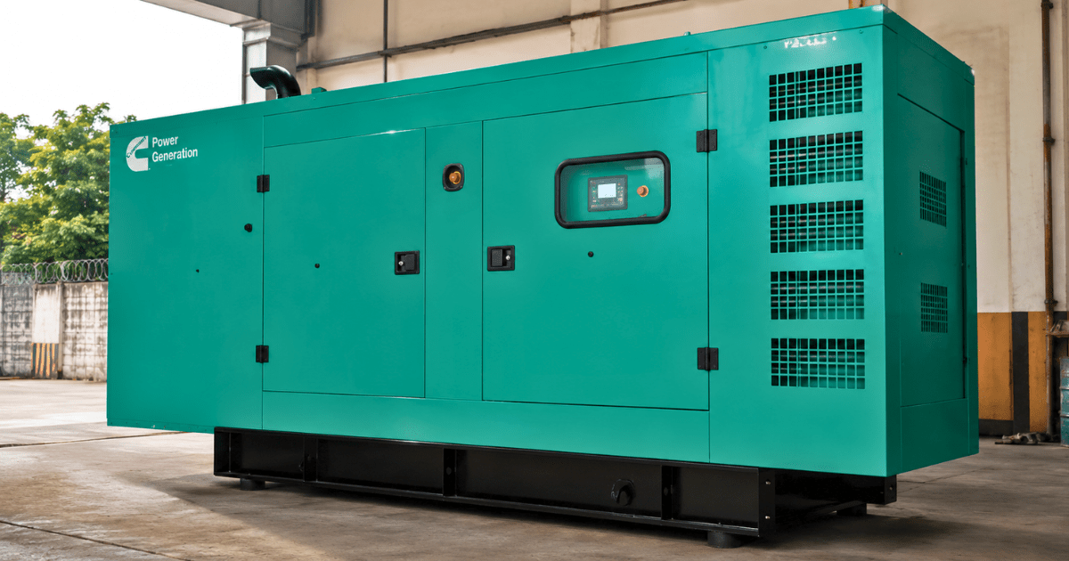 100 kVA Cummins diesel generator in an industrial facility