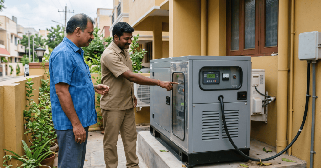 Generator for home use in India during a power cut