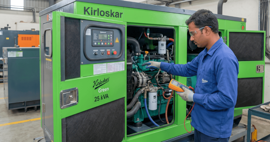 Kirloskar generator 25 KVA price list – 25 KVA Kirloskar Green generator maintenance