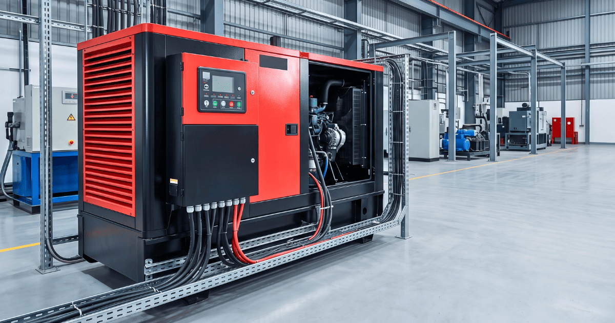 Kirloskar generator set in an industrial facility