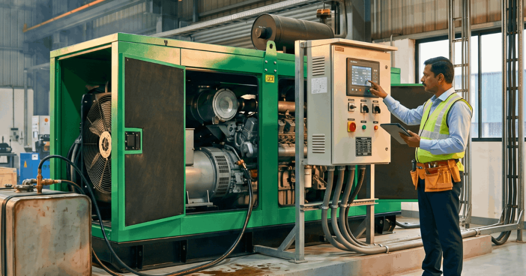 125 KVA Kirloskar generator with engine and control panel
